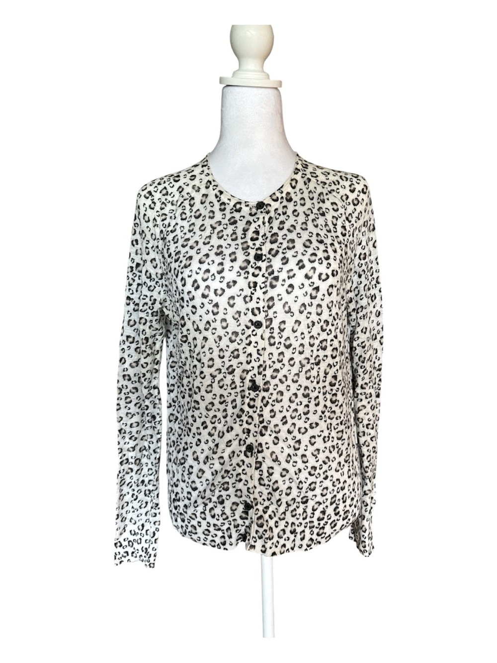 LOFT Black & White Leopard Cardigan